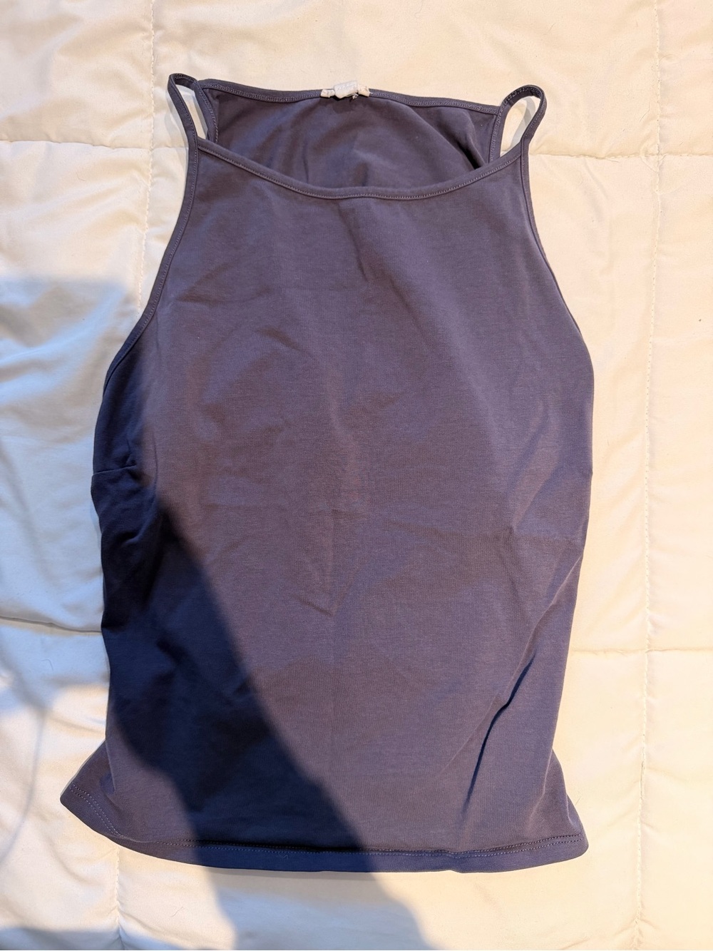Garage Navy High-Neck Slim Tank Top